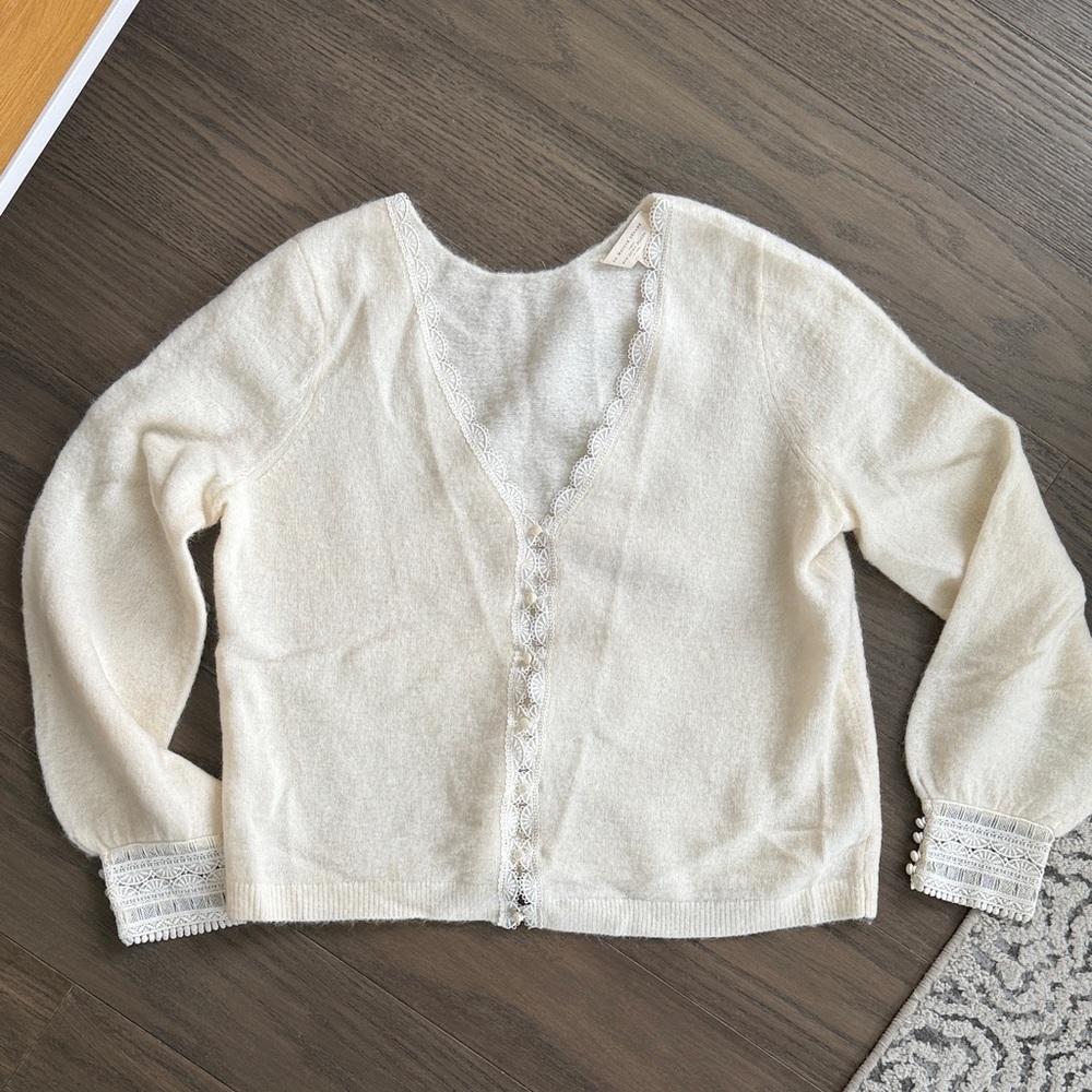 Sézane Cream Cardigan Sweater (Melina Cardigan)